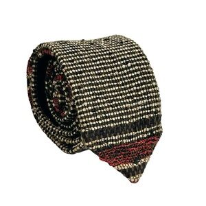 Vintage 60's Beau Brummell Mr. Tweed Striped Wool Blend Skinny Tie W. 2" X L 53"